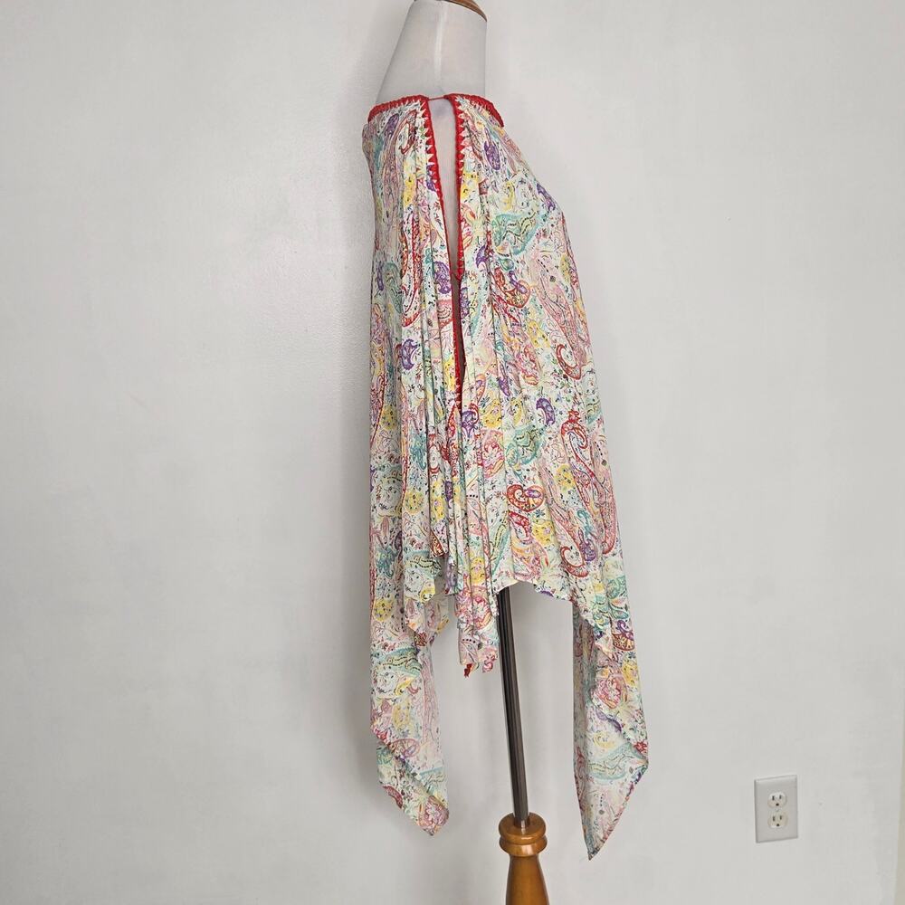 NWT Etro Poncho White Paisley Luxury European Vacation Summer Italy Women OS - Picture 4 of 14